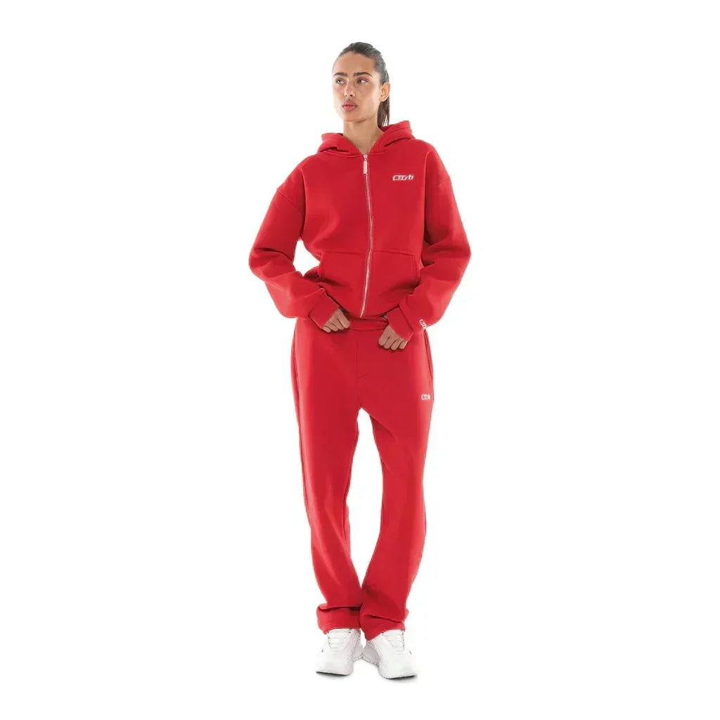 OPEN LEG JOGGER RED